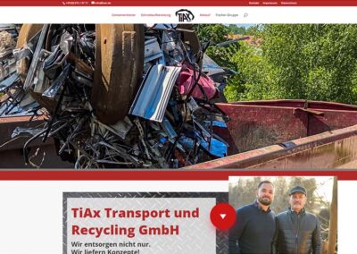 Internetseite TiAx GmbH