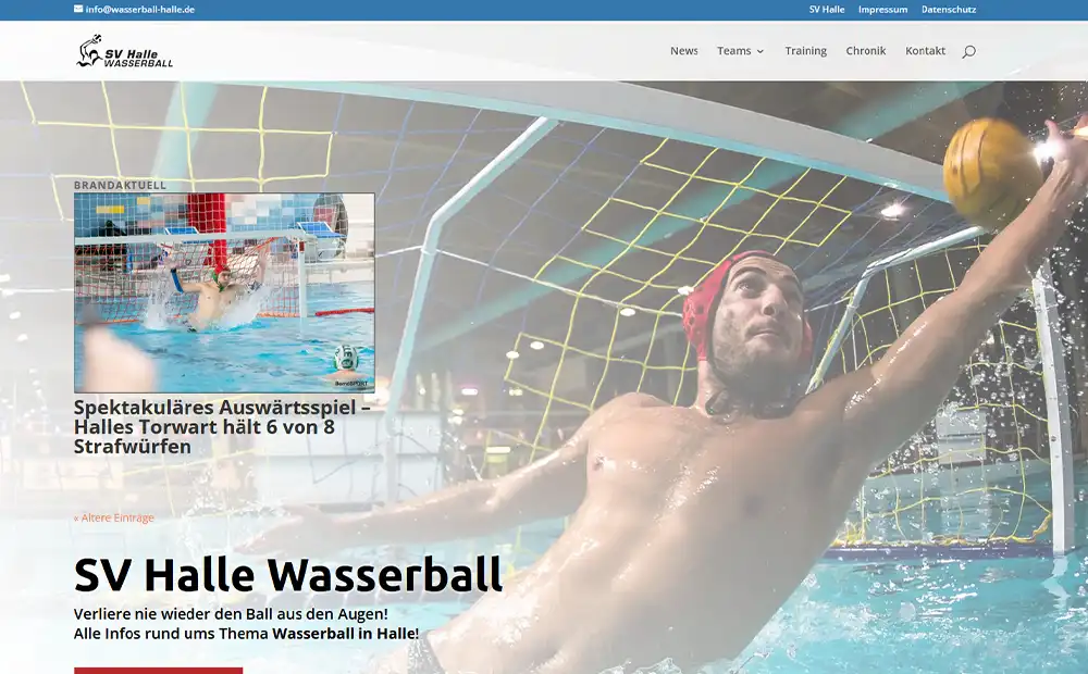 Webseite des SV Halle Wasserball